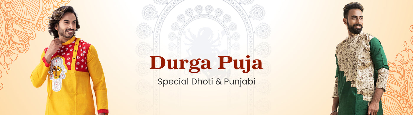 Men's Dhoti Kurta For Durga Puja & Dipawali