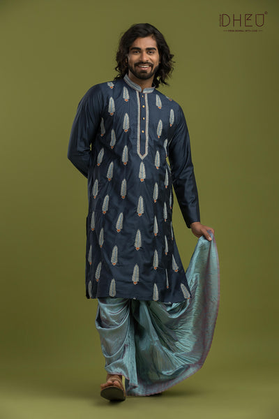 Designer Silk Kurta & Dhoti(Optional) Set