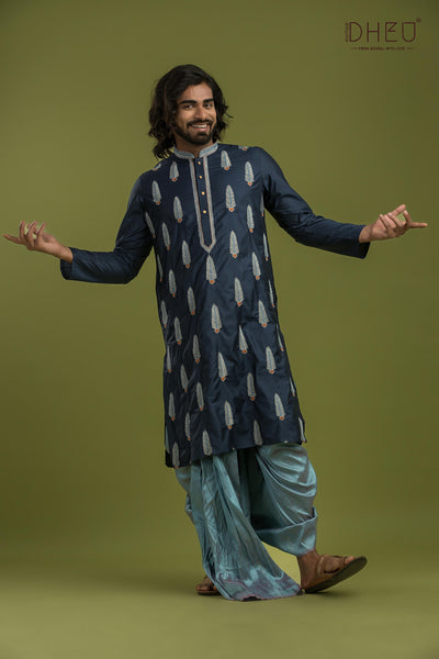 Designer Silk Kurta & Dhoti(Optional) Set