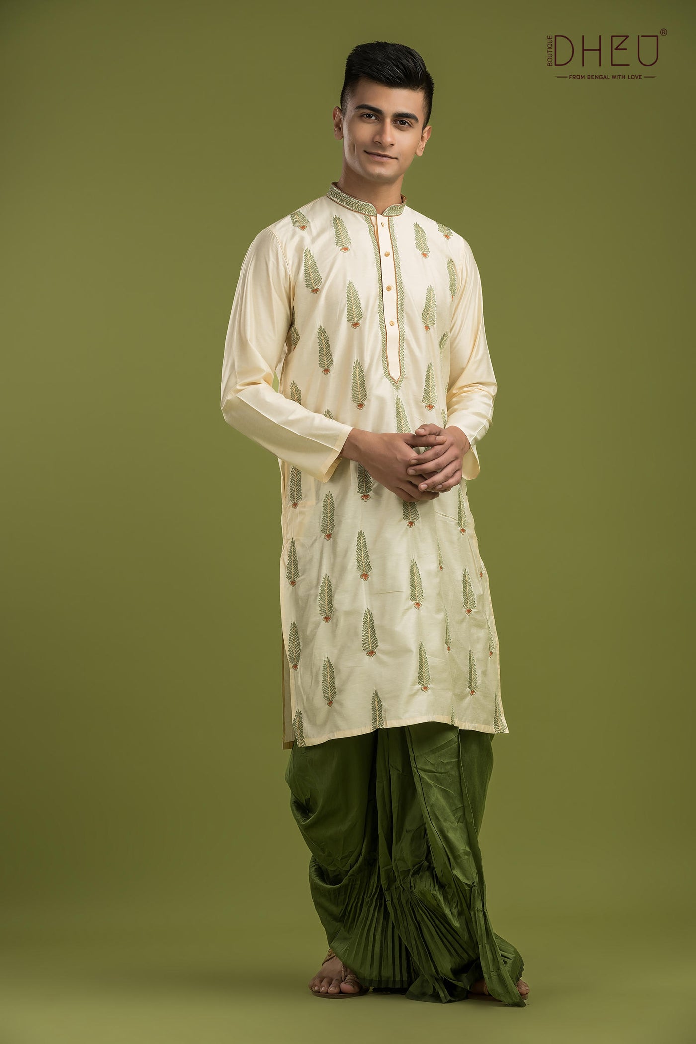 Designer Silk Kurta & Dhoti(Optional) Set