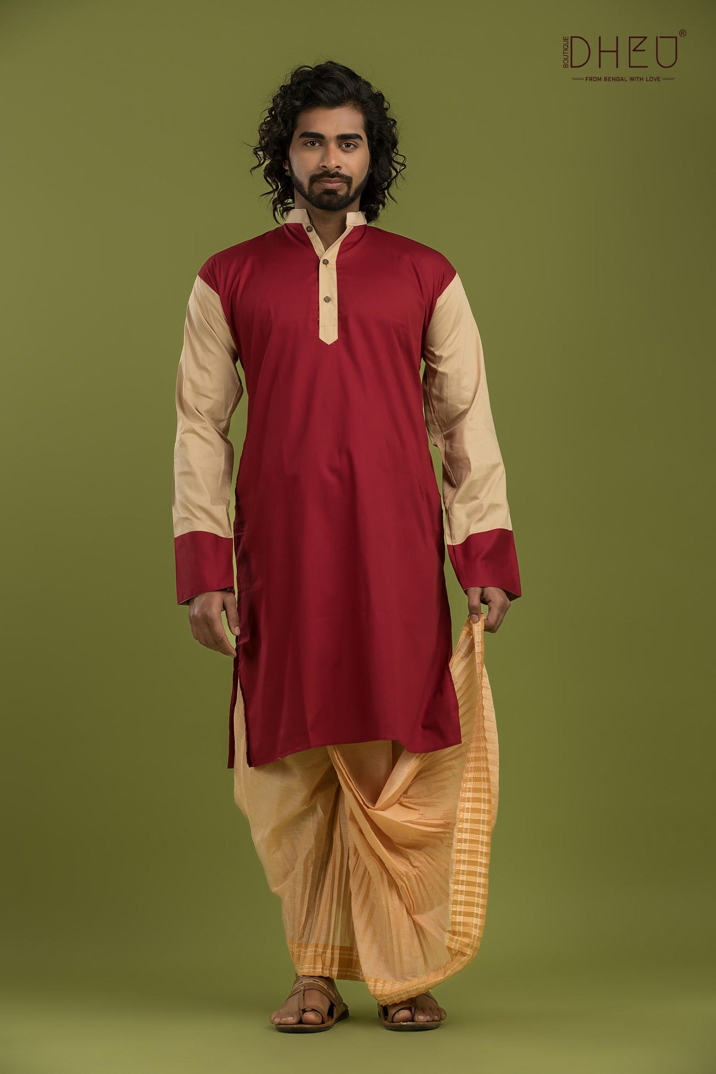 Casual Style Kurta-Dhoti Full Set