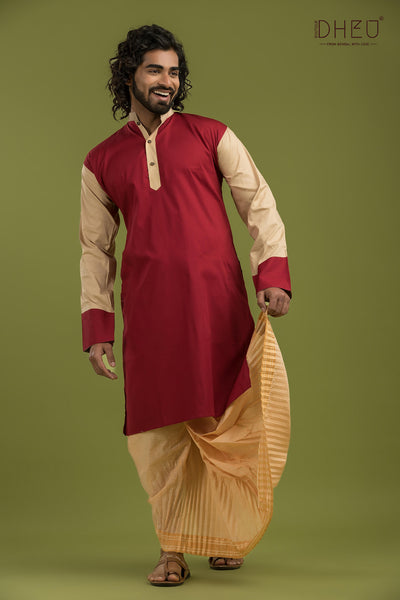 Casual Style Kurta-Dhoti Full Set