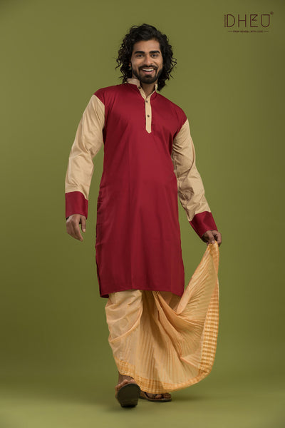 Casual Style Kurta-Dhoti Full Set