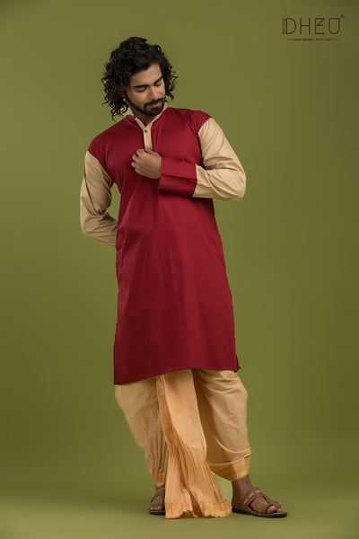 Casual Style Kurta-Dhoti Full Set