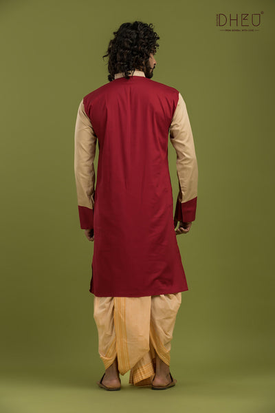 Casual Style Kurta-Dhoti Full Set