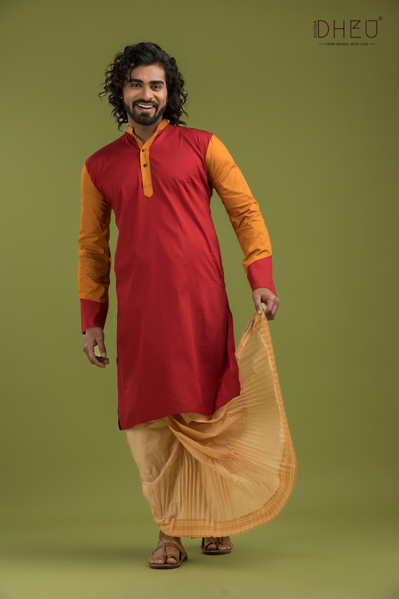 Casual Style Kurta-Dhoti Full Set