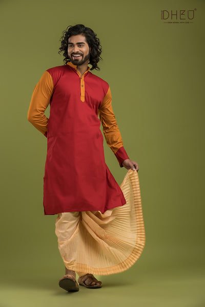 Casual Style Kurta-Dhoti Full Set