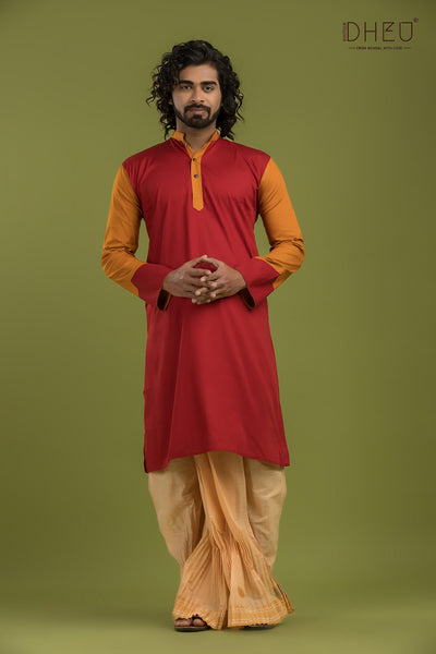 Casual Style Kurta-Dhoti Full Set