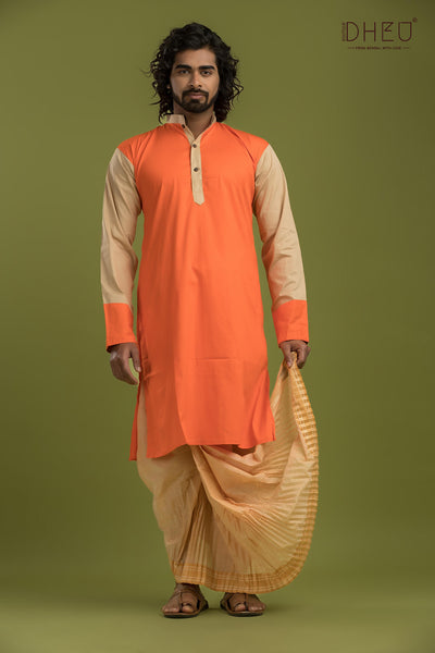 Casual Style Kurta-Dhoti Full Set