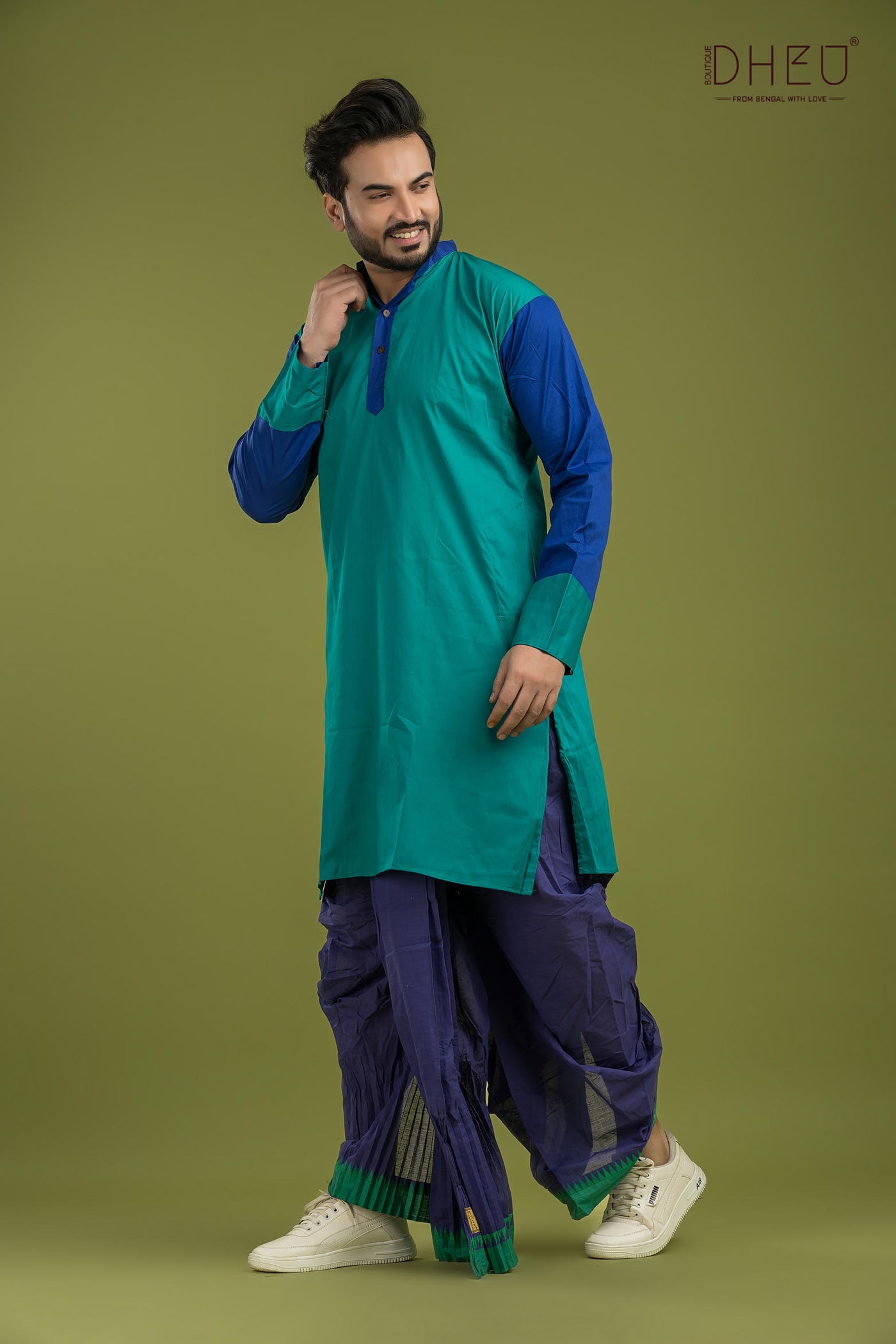 Casual Style Kurta-Dhoti Full Set