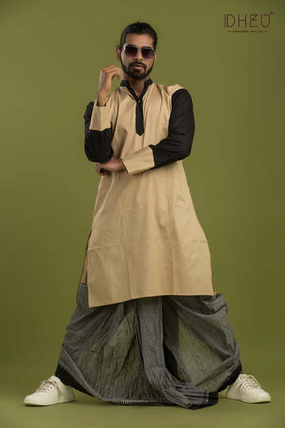 Casual Style Kurta-Dhoti Full Set