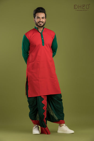 Casual Style Kurta-Dhoti Full Set