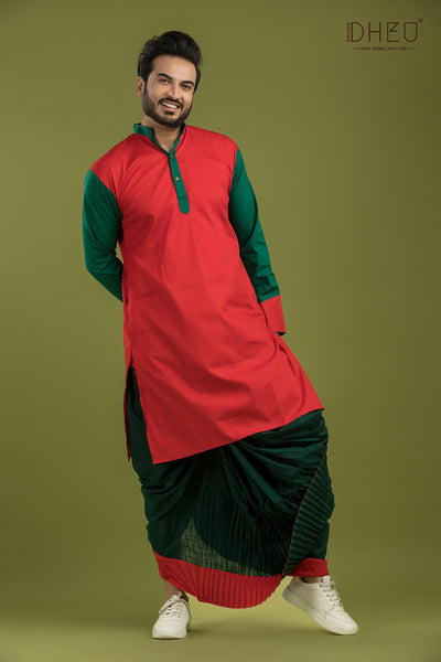 Casual Style Kurta-Dhoti Full Set