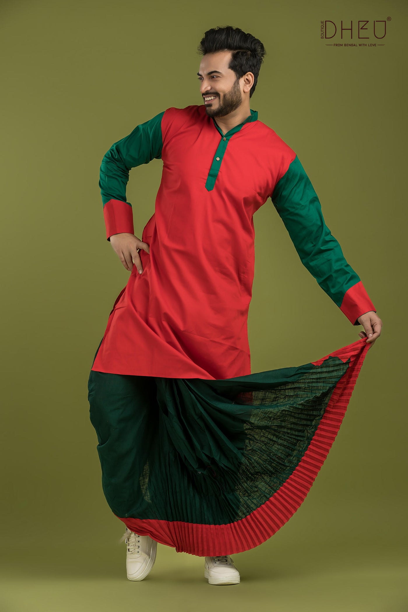 Casual Style Kurta-Dhoti Full Set