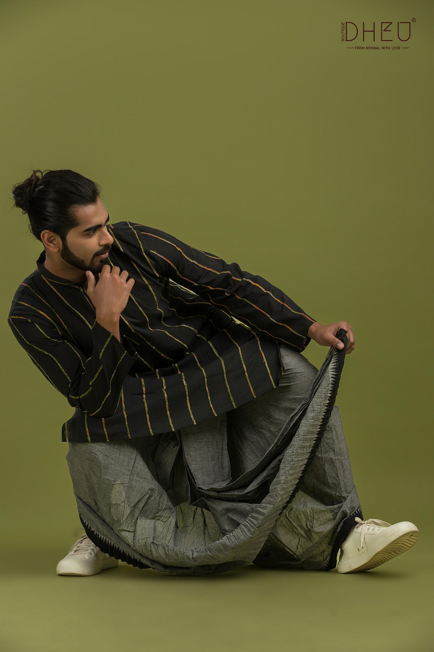 Casual Style Kurta-Dhoti Full Set