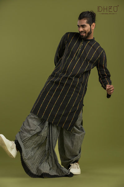 Casual Style Kurta-Dhoti Full Set