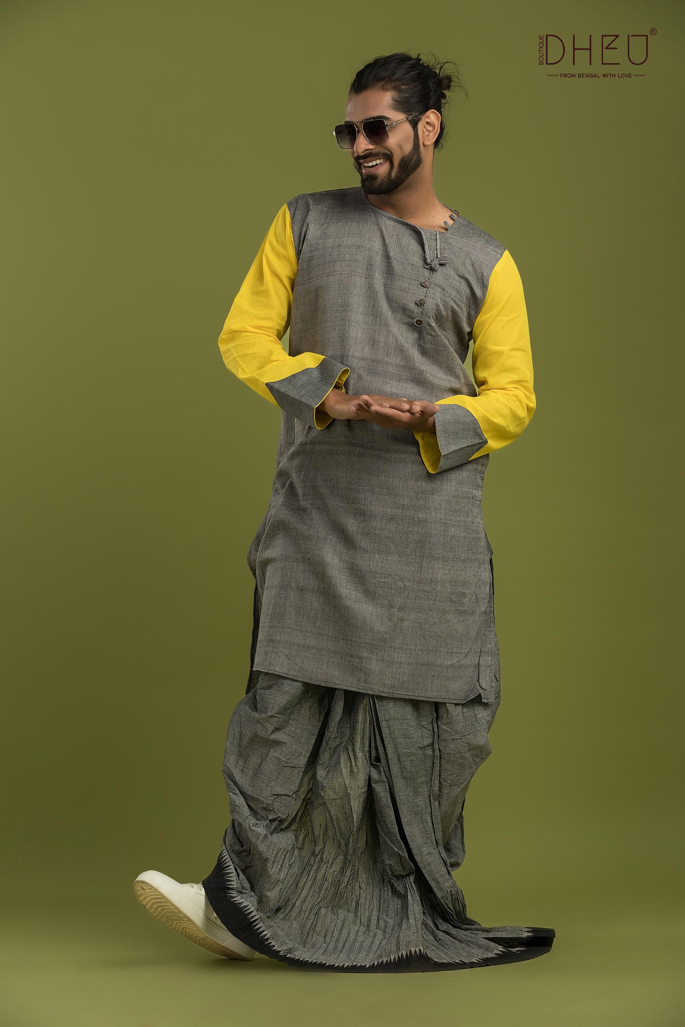 Casual Style Kurta-Dhoti Full Set