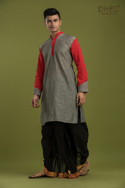 Casual Style Kurta-Dhoti Full Set