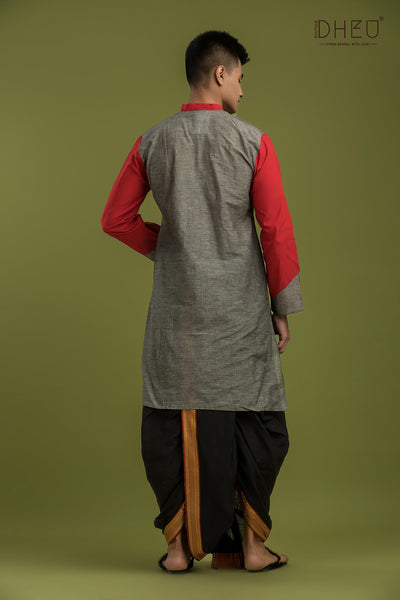 Casual Style Kurta-Dhoti Full Set