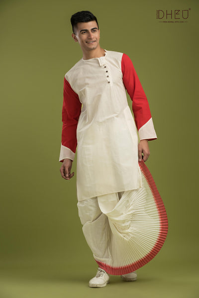 Casual Style Kurta-Dhoti Full Set