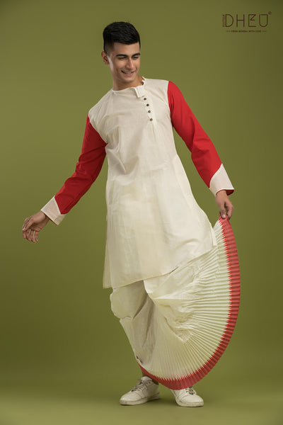 Casual Style Kurta-Dhoti Full Set