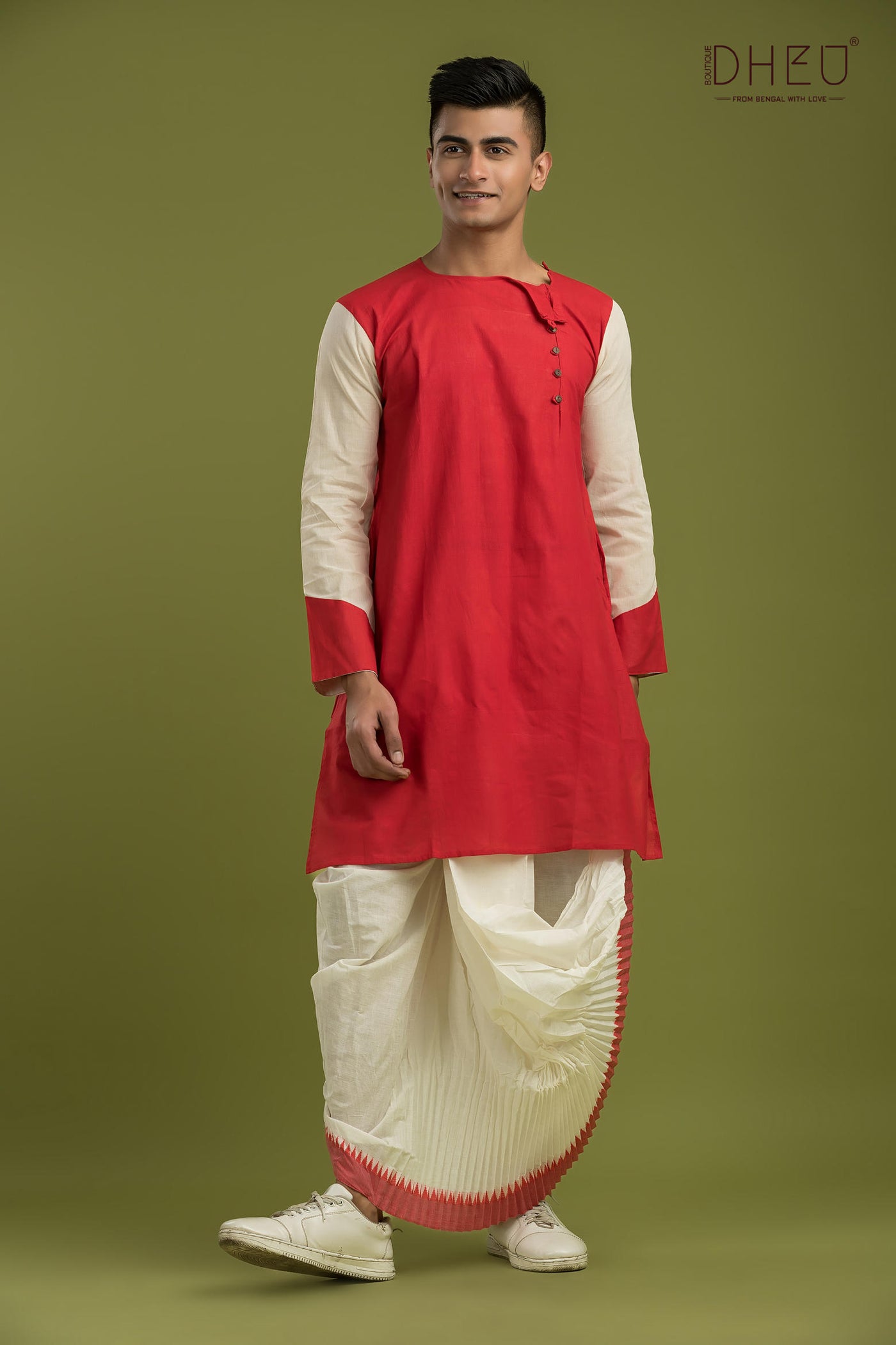 Casual Style Kurta-Dhoti Full Set