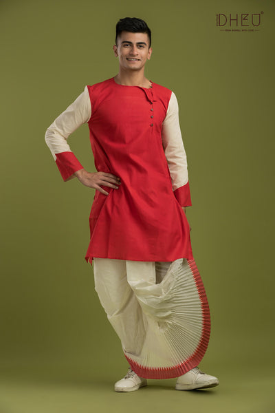 Casual Style Kurta-Dhoti Full Set