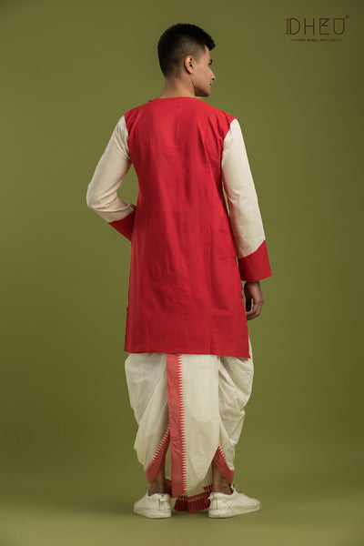 Casual Style Kurta-Dhoti Full Set