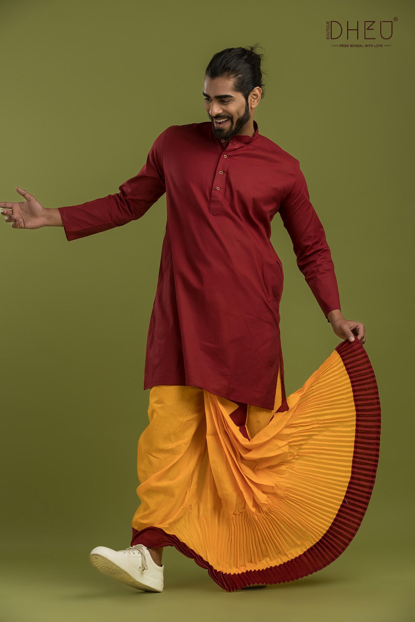 Casual Style Kurta-Dhoti Full Set