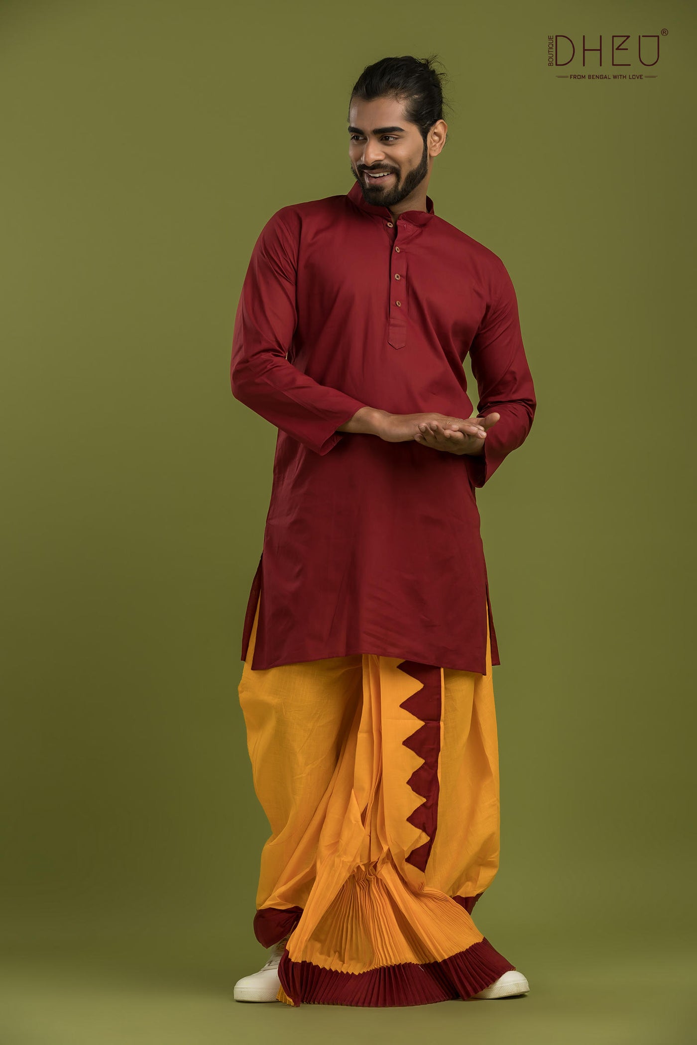 Casual Style Kurta-Dhoti Full Set