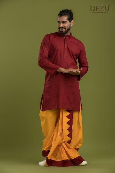 Casual Style Kurta-Dhoti Full Set