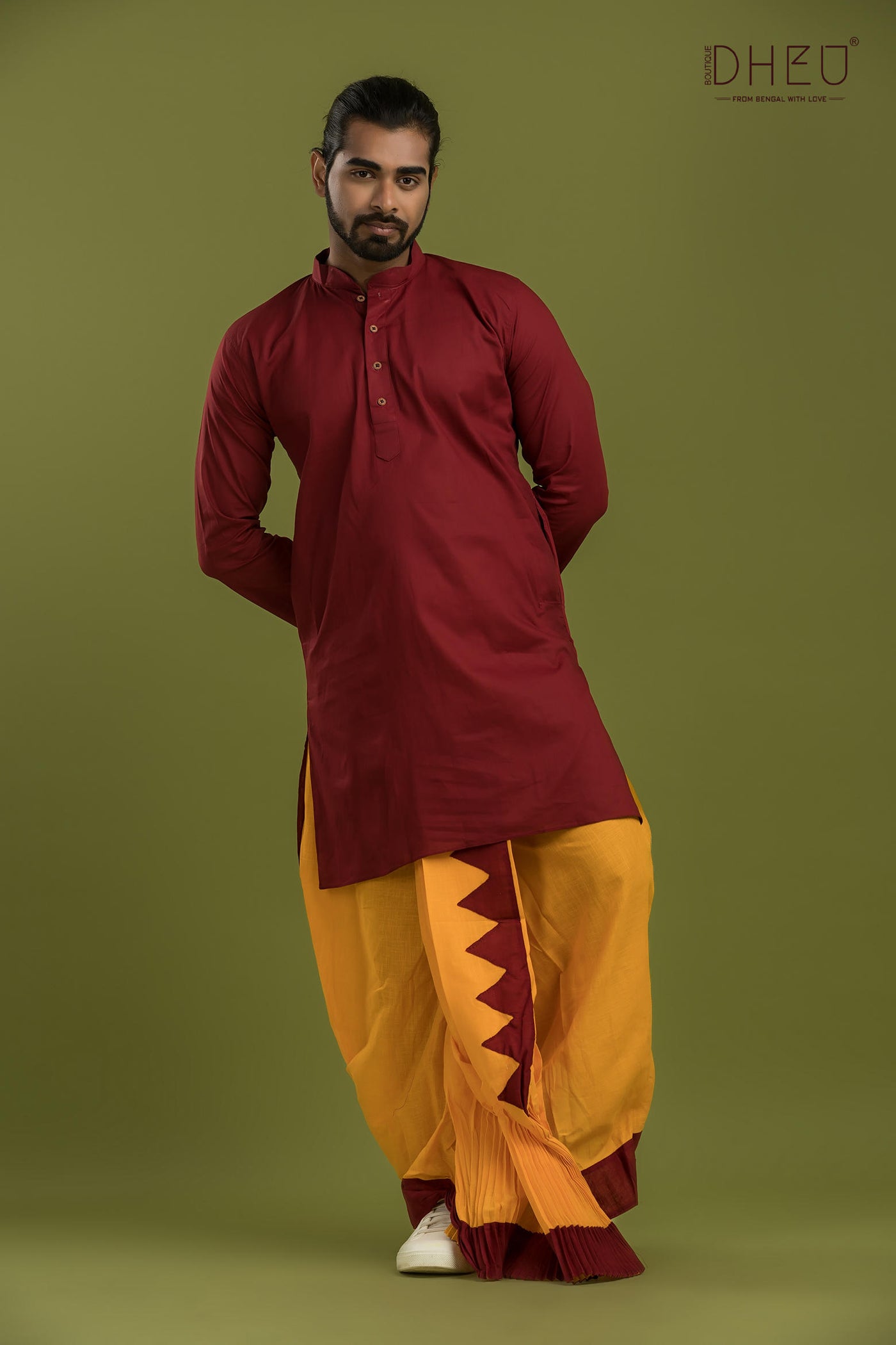 Casual Style Kurta-Dhoti Full Set