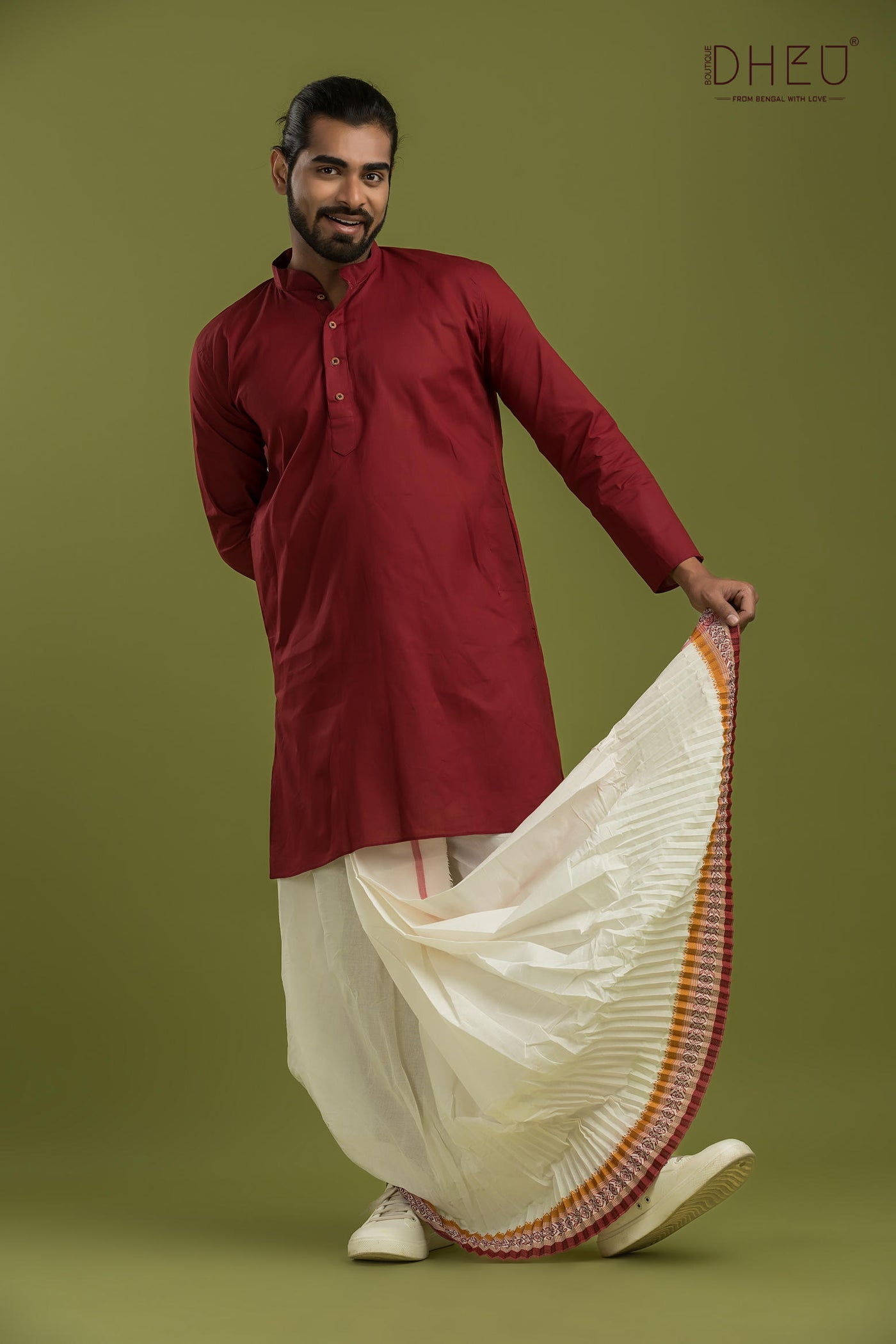 Casual Style Kurta-Dhoti Full Set