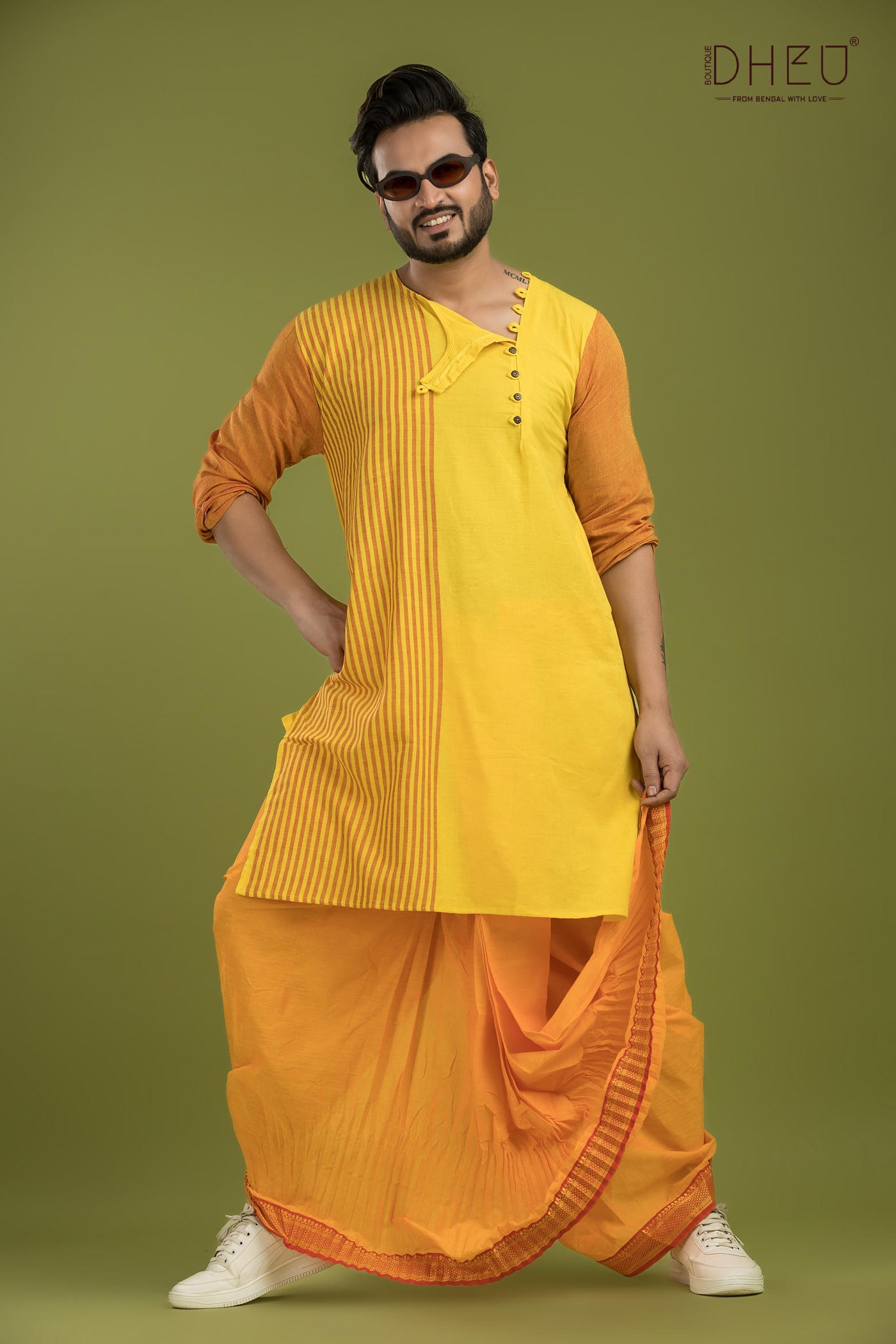 Casual Style Kurta-Dhoti Full Set