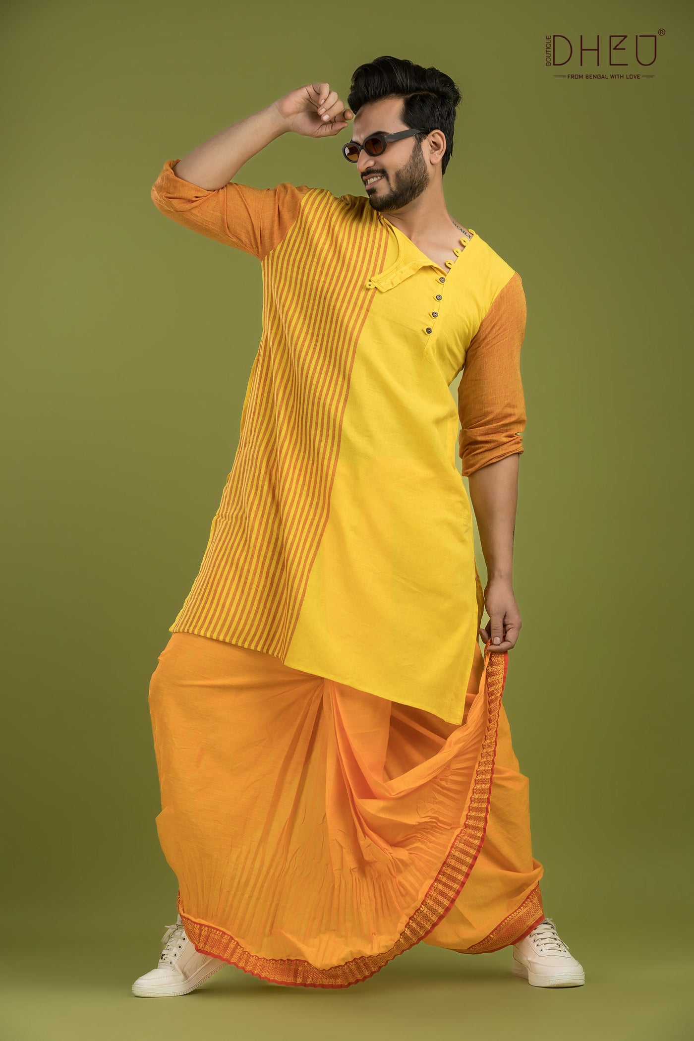 Casual Style Kurta-Dhoti Full Set