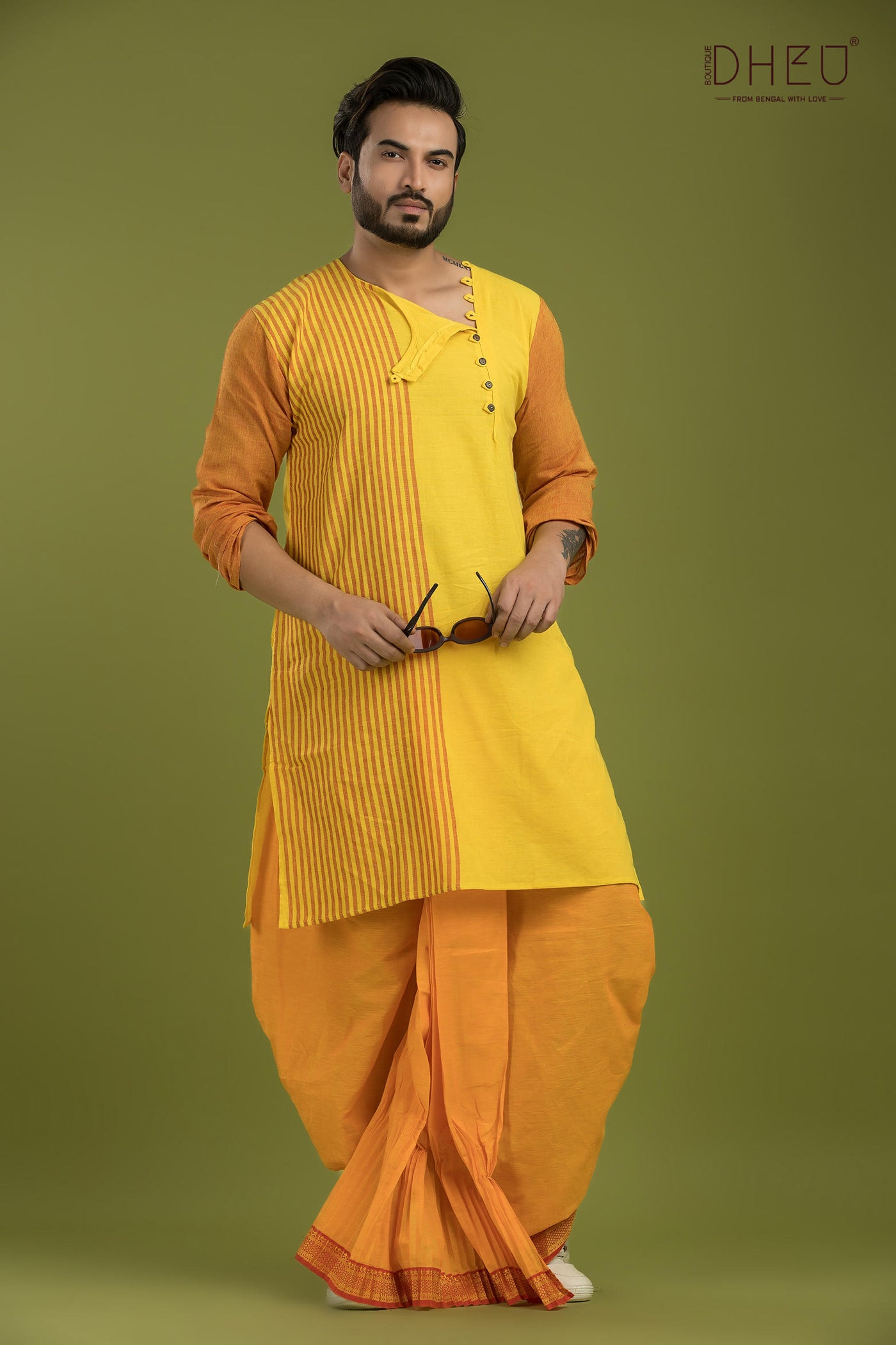 Casual Style Kurta-Dhoti Full Set