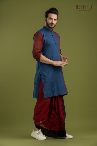 Casual Style Kurta-Dhoti Full Set