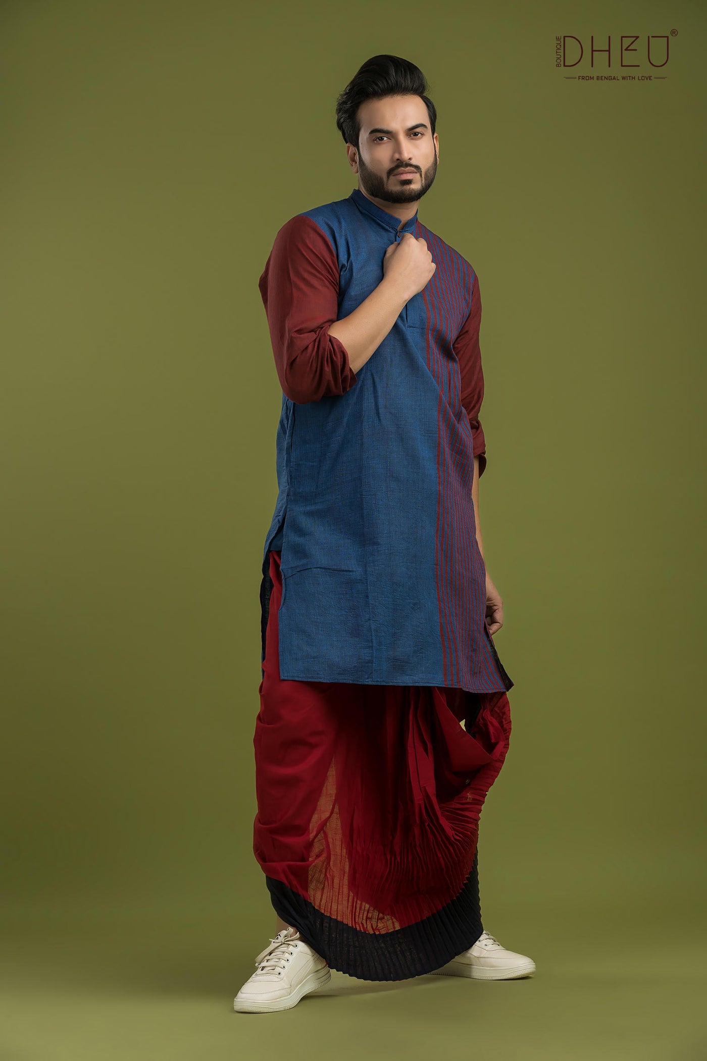 Casual Style Kurta-Dhoti Full Set