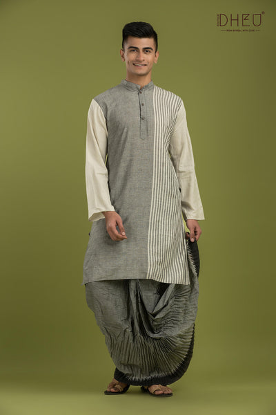 Casual Style Kurta-Dhoti Full Set