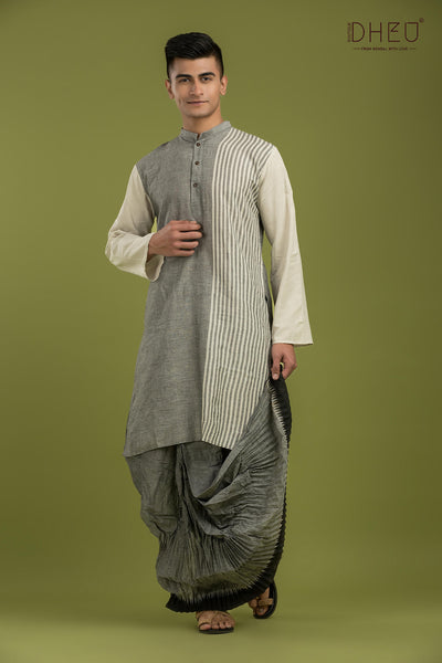 Casual Style Kurta-Dhoti Full Set