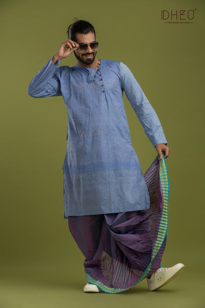 Casual Style Kurta-Dhoti Full Set