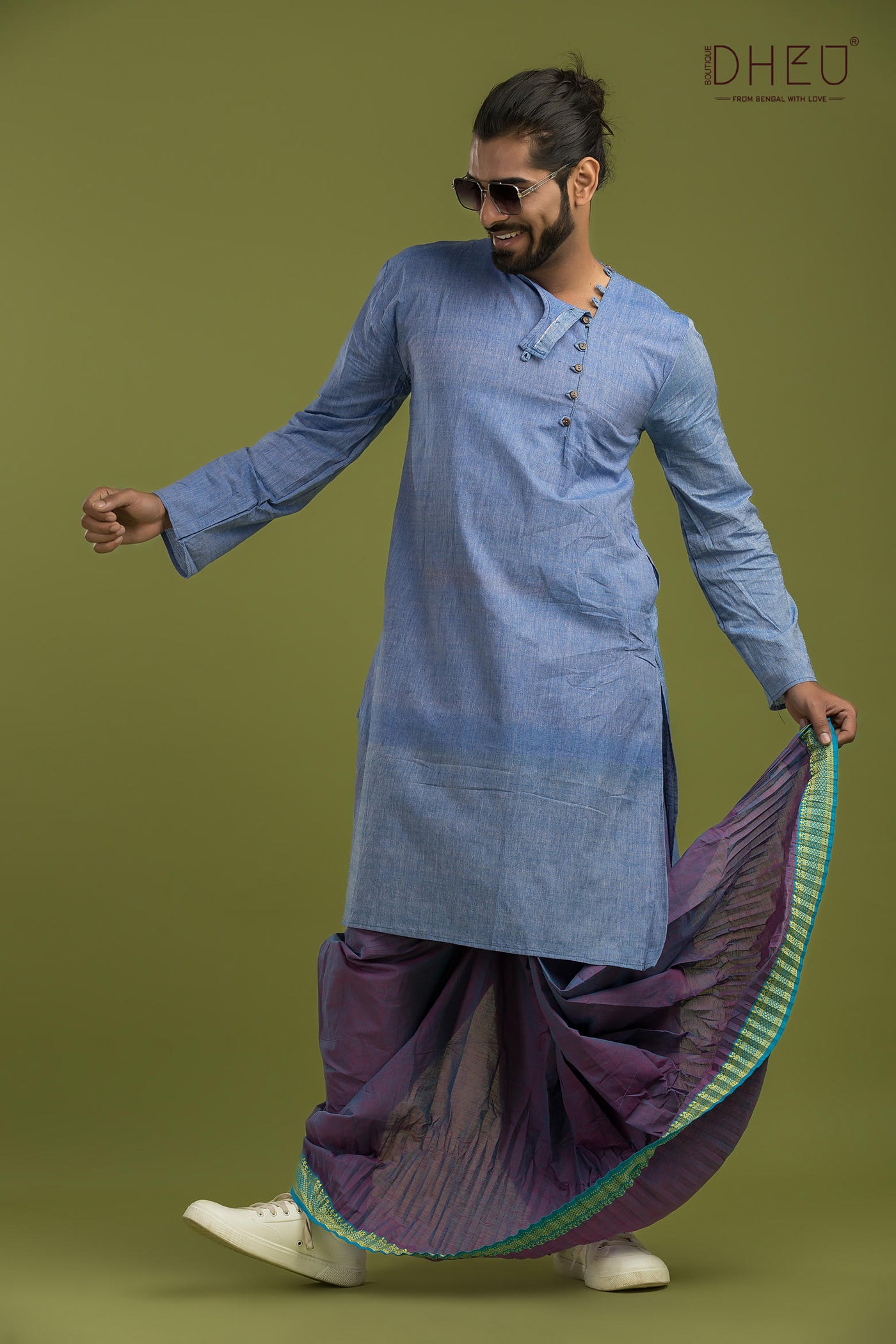 Casual Style Kurta-Dhoti Full Set