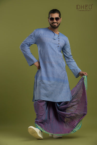 Casual Style Kurta-Dhoti Full Set