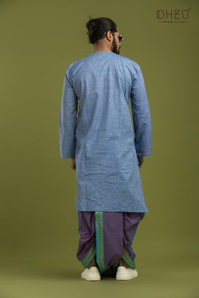 Casual Style Kurta-Dhoti Full Set