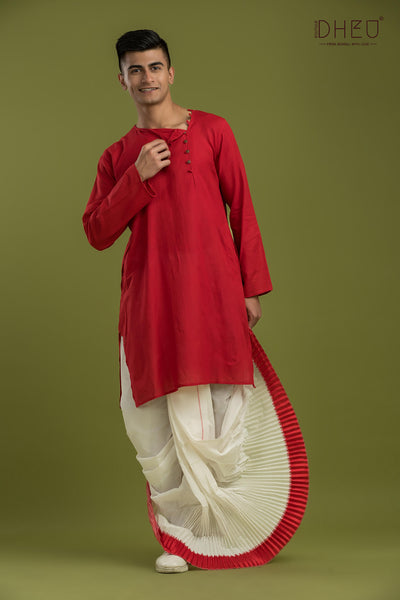 Casual Style Kurta-Dhoti Full Set