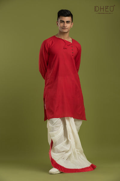 Casual Style Kurta-Dhoti Full Set