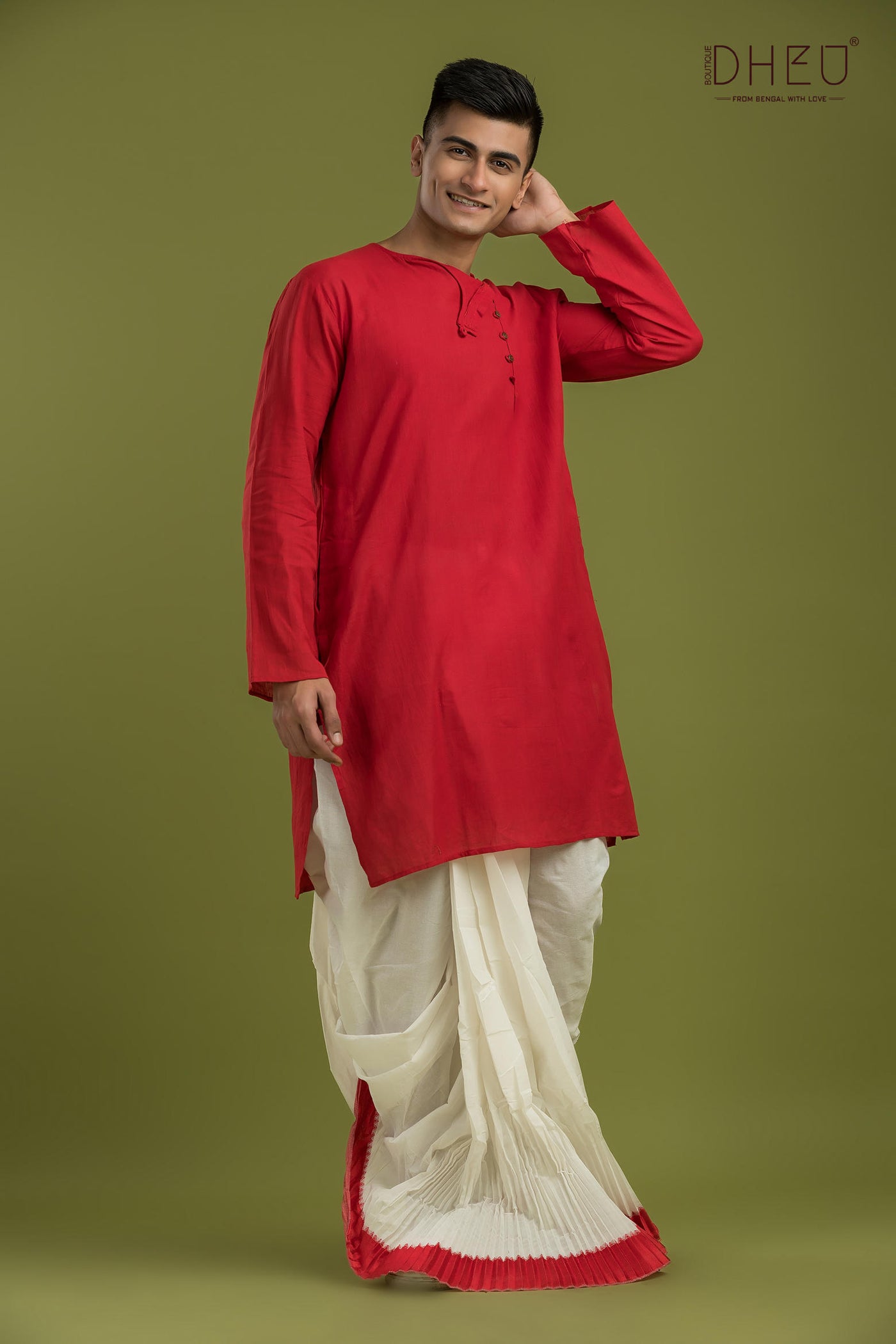 Casual Style Kurta-Dhoti Full Set