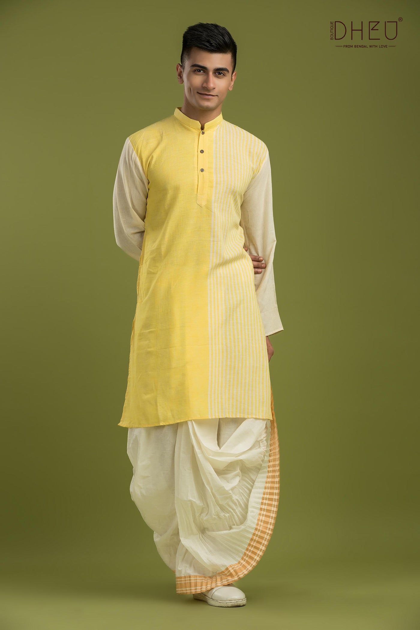 Holud Himu-Casual Style Kurta-Dhoti Full Set