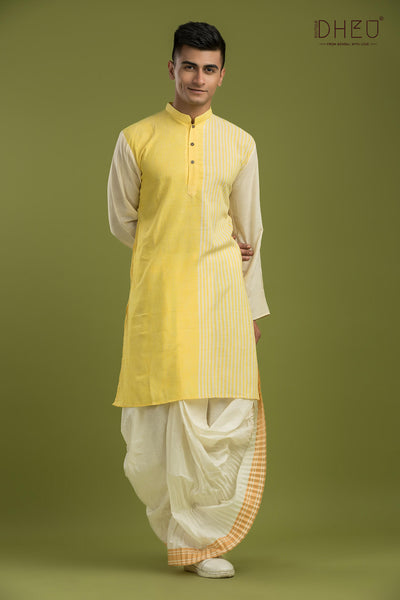 Holud Himu-Casual Style Kurta-Dhoti Full Set