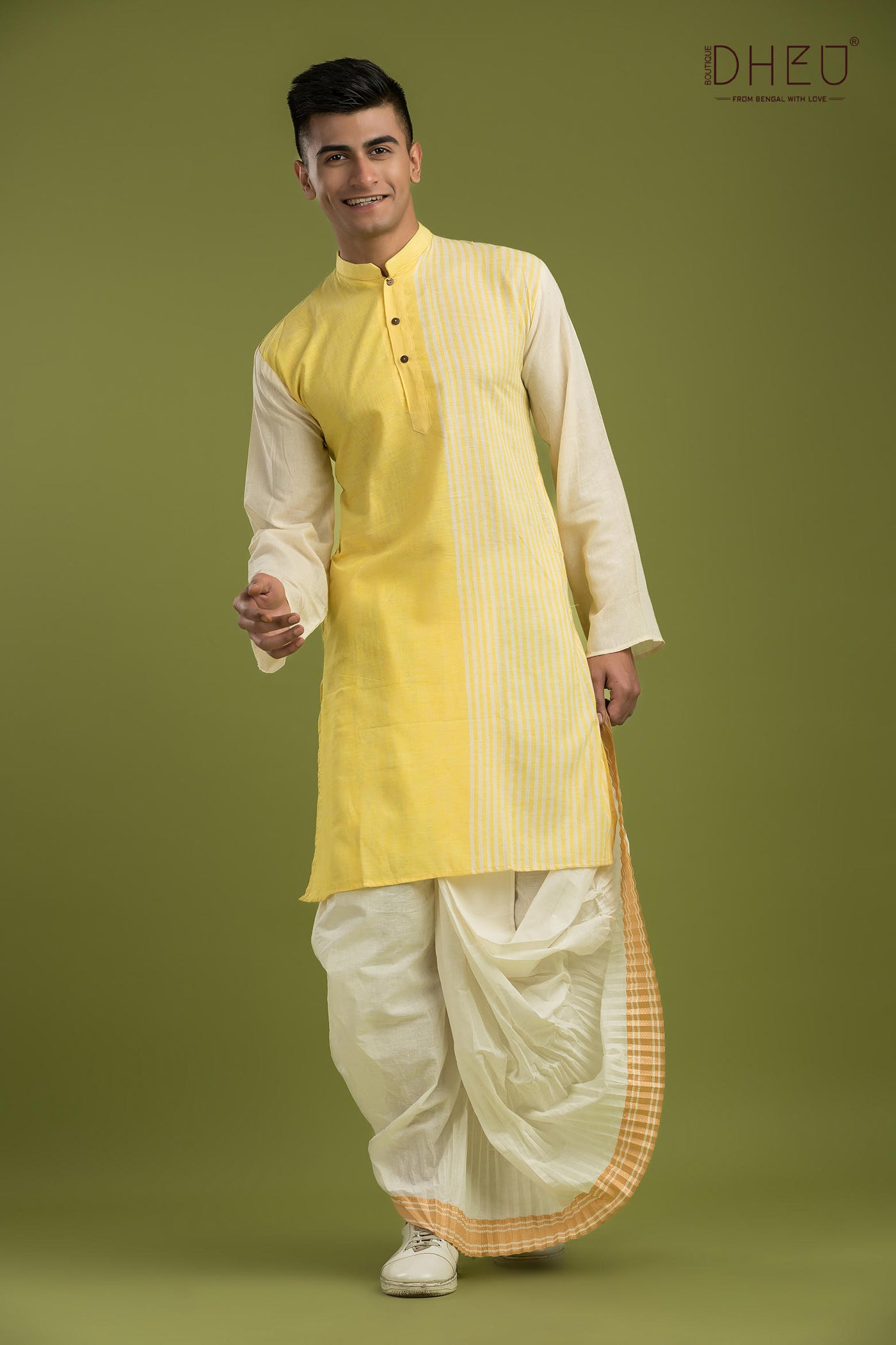 Holud Himu-Casual Style Kurta-Dhoti Full Set